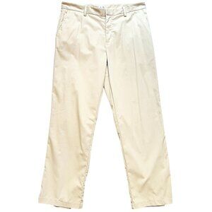 Adidas Men's Straight Leg Dress Pants Flat Front Size 36x32 Light Beige Solid